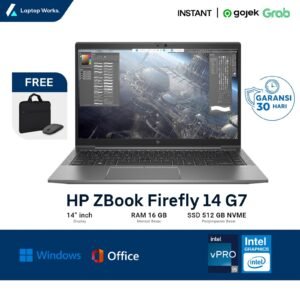 Laptop HP ZBook Firefly 14 G7 Core I5 gen 10 Ram 16gb Ssd 512gb Nvme Free Tas & Mouse Wireless